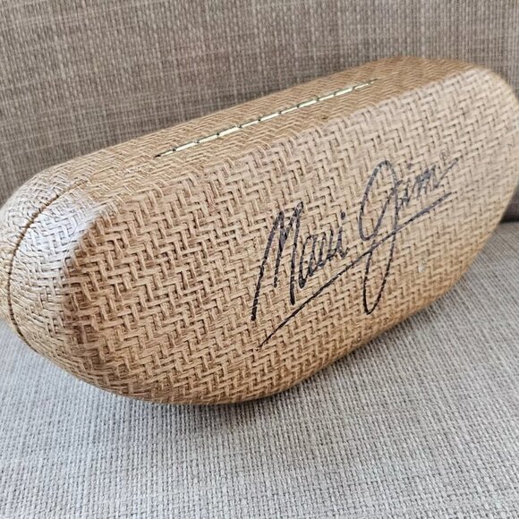 Maui Jim Sunglasses Case Tan Hard Case for Glasses Eye wear Case only - Picture 8 of 13